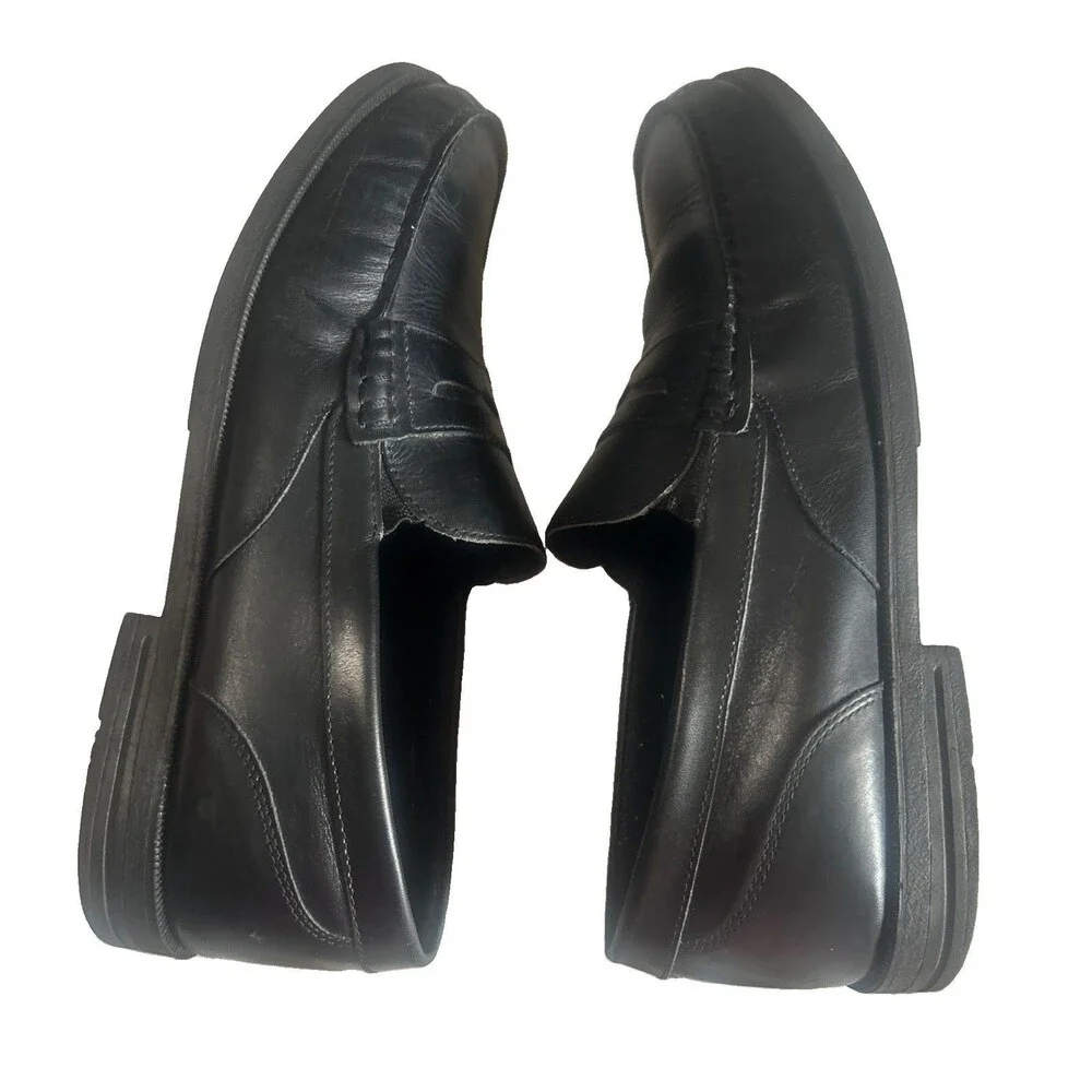 Rockport Mens 12M Wilcox Penny Loafer Moc Leather Black Slip Classic Dress Shoe